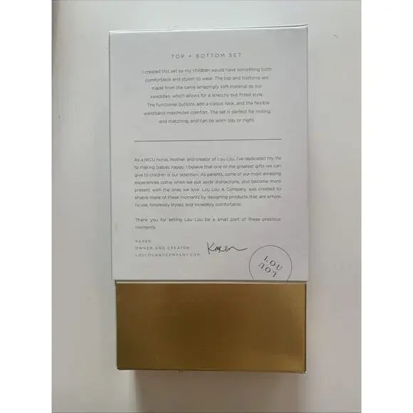 Lou Lou & Co Bamboo Baby Outfit Top Bottom Set Tyler Print 3M Seafoam Neutral - Picture 5 of 5